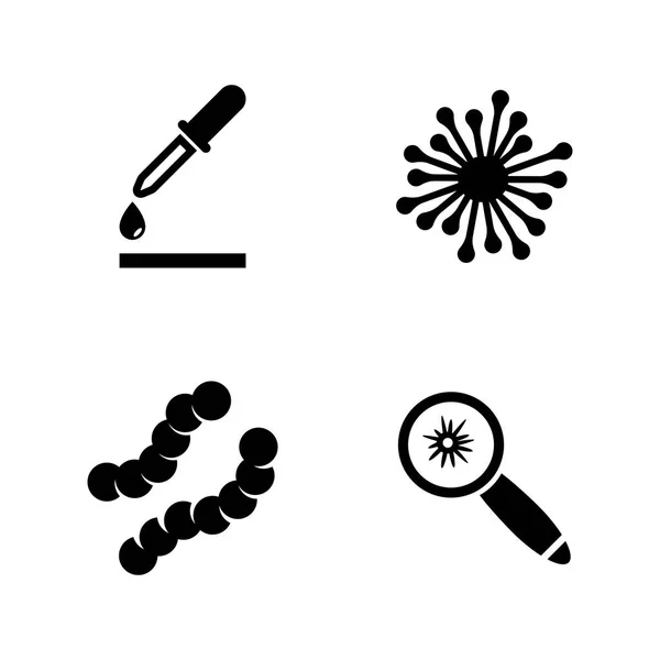 Biologie laboratorium experiment. Eenvoudige verwante Vector Icons — Stockvector