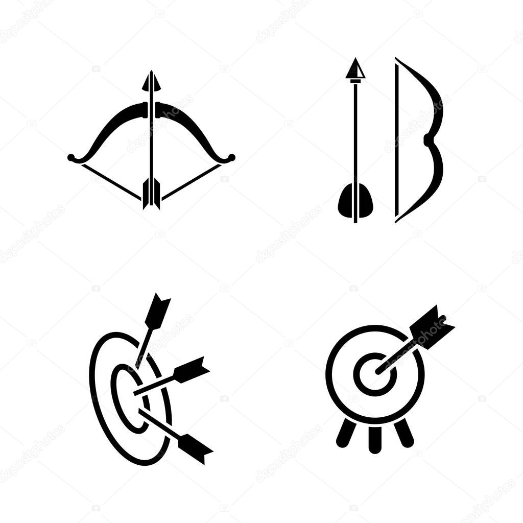 Arrow archery. Simple Related Vector Icons