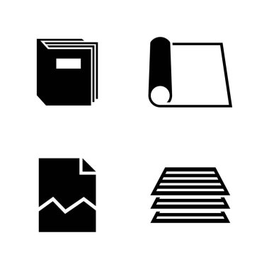 Belge. Basit ilgili vektör simgeler