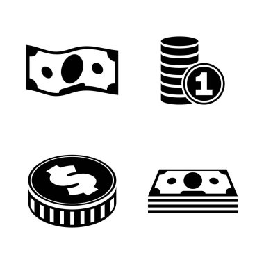 Finans. Basit ilgili vektör simgeler