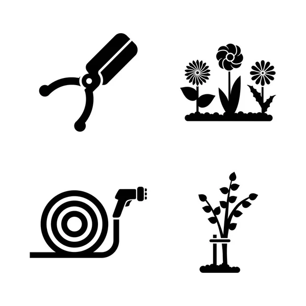 Садівництво. Прості пов'язані Векторні піктограми — стоковий вектор