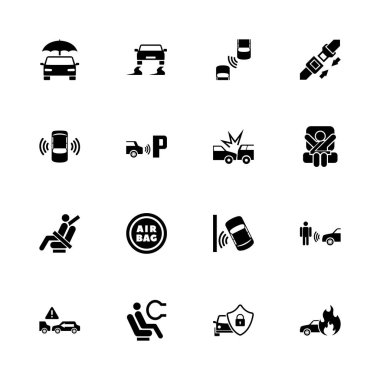 Otomatik güvenlik - düz vektör simgeler