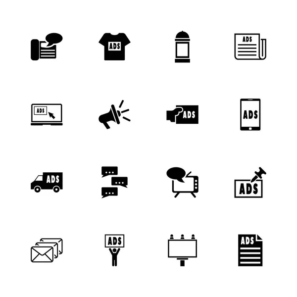 Advertentie - platte Vector Icons — Stockvector