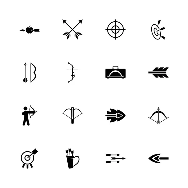 Bogen en pijlen - platte Vector Icons — Stockvector