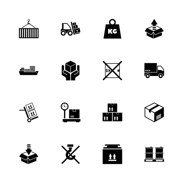 Cargo - płaskie wektorowe ikony — Wektor stockowy
