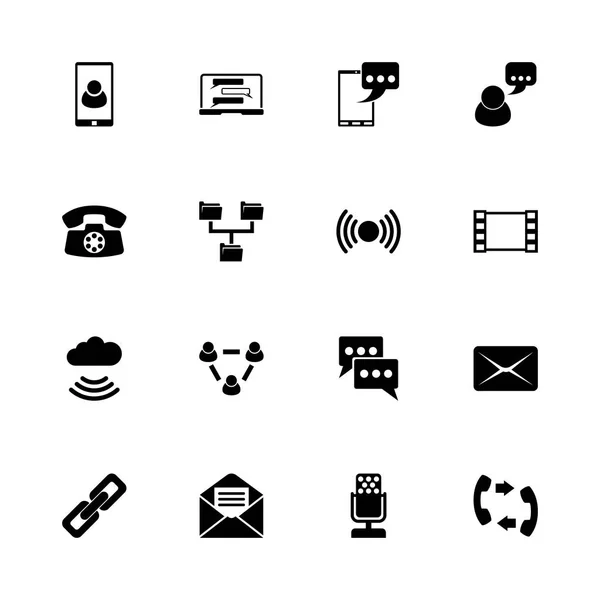 Comunicación - Iconos de vectores planos — Vector de stock