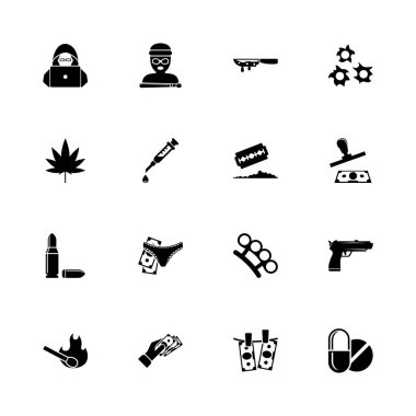 Suç - düz vektör simgeler