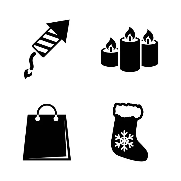Navidad. Iconos de vectores relacionados simples — Archivo Imágenes Vectoriales
