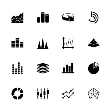 Diyagram grafikler - düz vektör simgeler