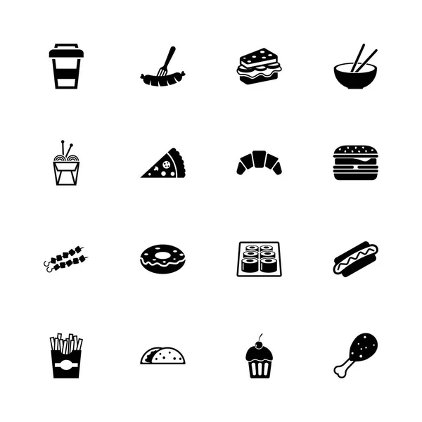 Fast Food - Flat Vector Icons - Stok Vektor