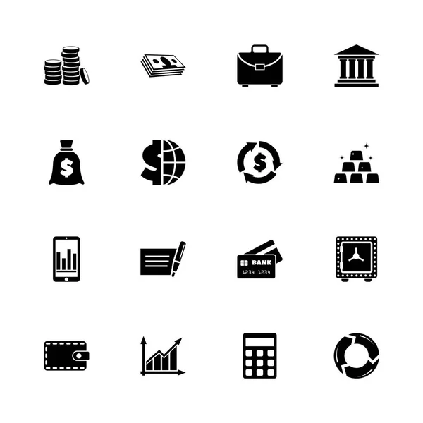 Financical - Iconos de vectores planos — Vector de stock