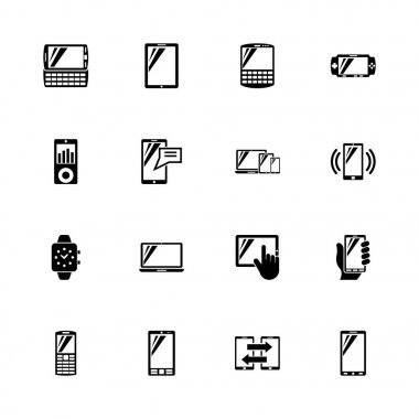 Mobil cihazlar - düz vektör simgeler
