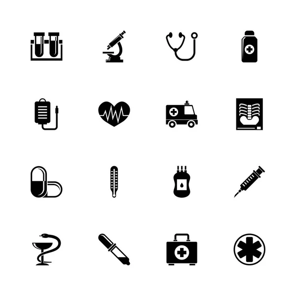 Medical, Inc.-platte Vector Icons — Stockvector