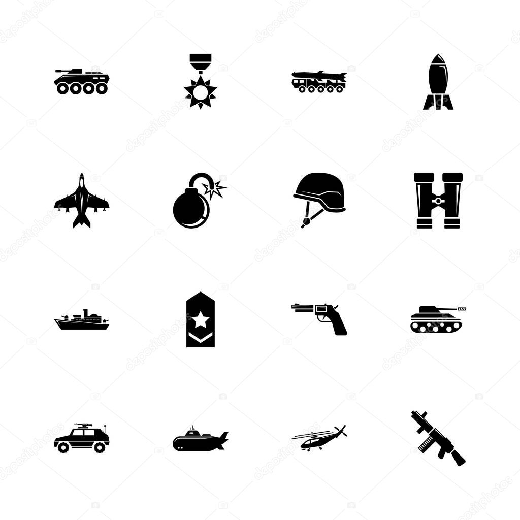 Military - Flat Vector Icons