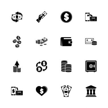 Para - düz vektör simgeler