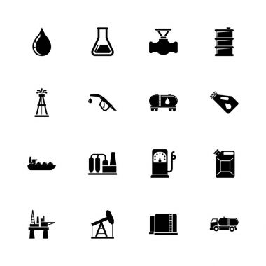 Petrol - düz vektör simgeler