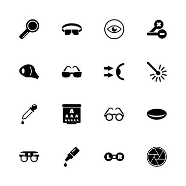 Optometri - düz vektör simgeler