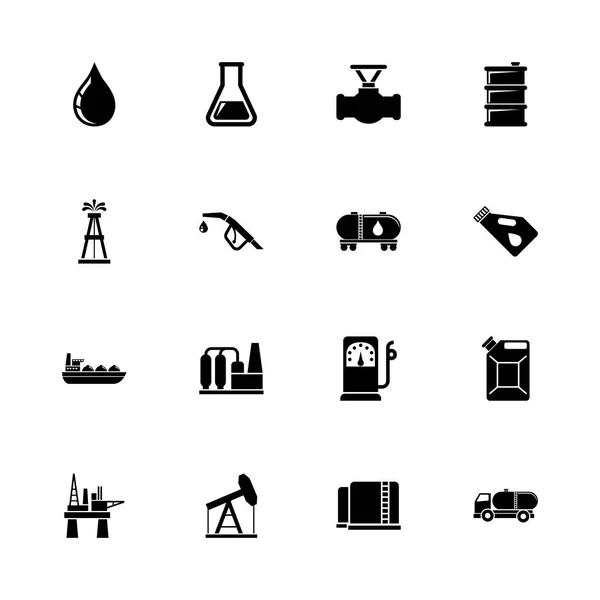 Olej - płaskie wektorowe ikony — Wektor stockowy