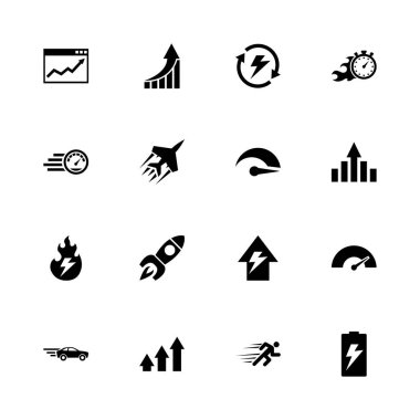 Performans - düz vektör simgeler