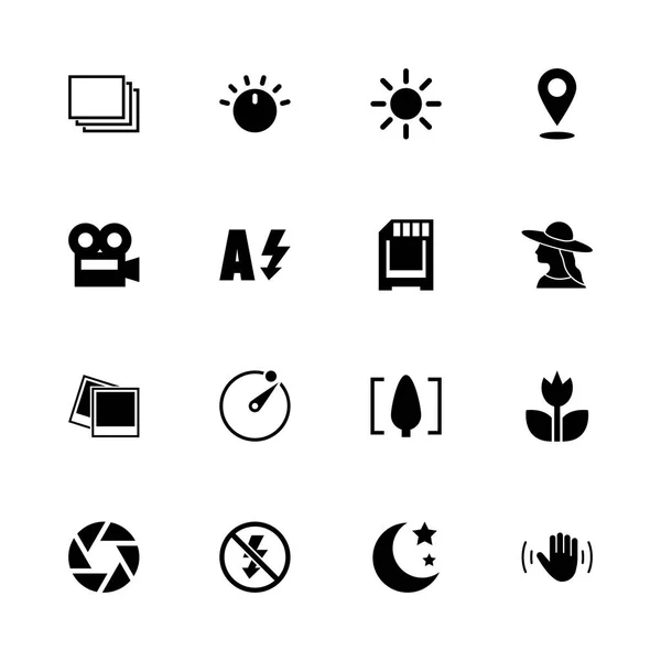 Fotomodus - platte Vector Icons — Stockvector