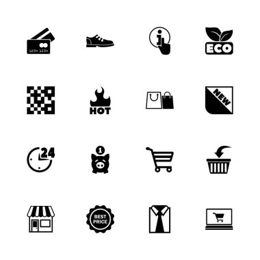 Alışveriş - düz vektör simgeler