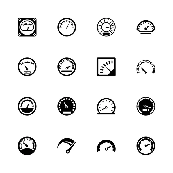 Snelheidsmeter - platte Vector Icons — Stockvector