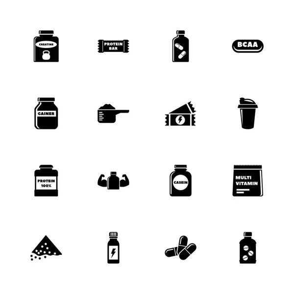 Sport supplementen - platte Vector Icons — Stockvector