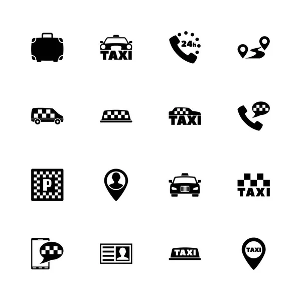 Taxi - Iconos de vectores planos — Vector de stock