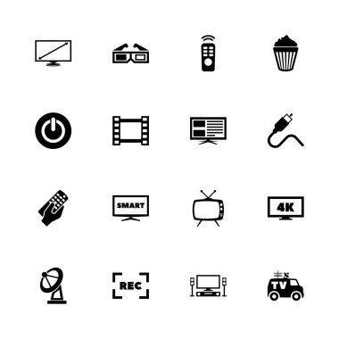 TV - düz vektör simgeler