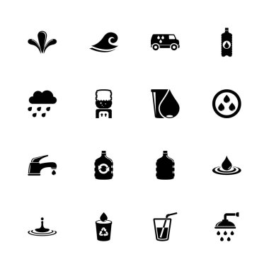 Su - düz vektör simgeler