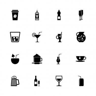 İçki - düz vektör simgeler