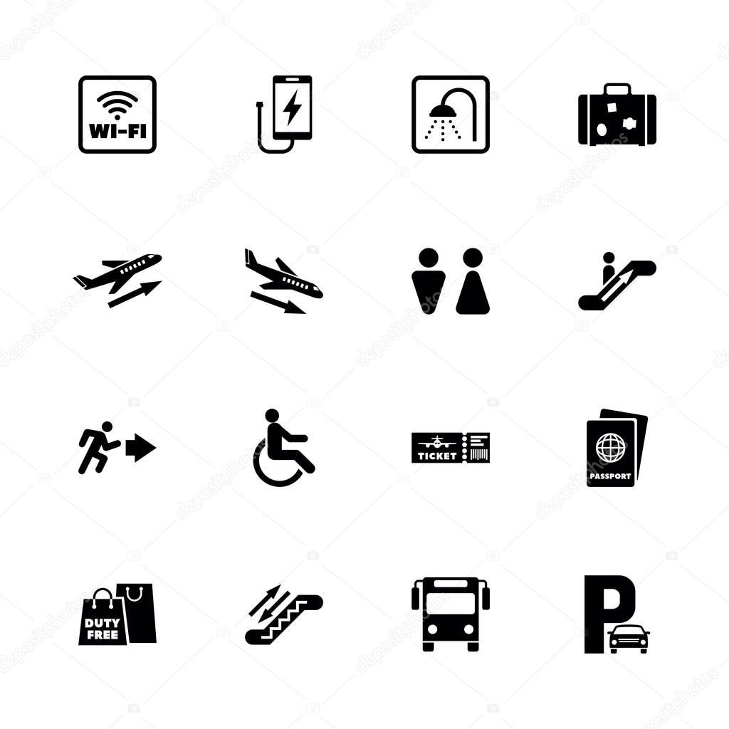 Airport - Flat Vector Icons