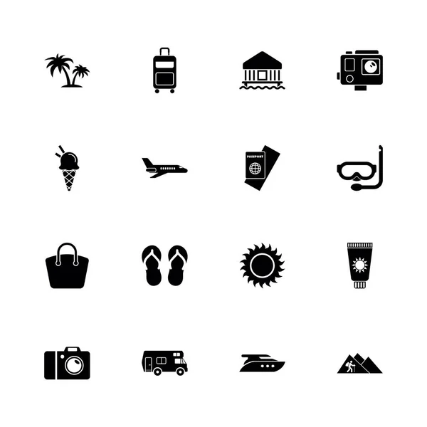 Turismo - Iconos de vectores planos — Archivo Imágenes Vectoriales