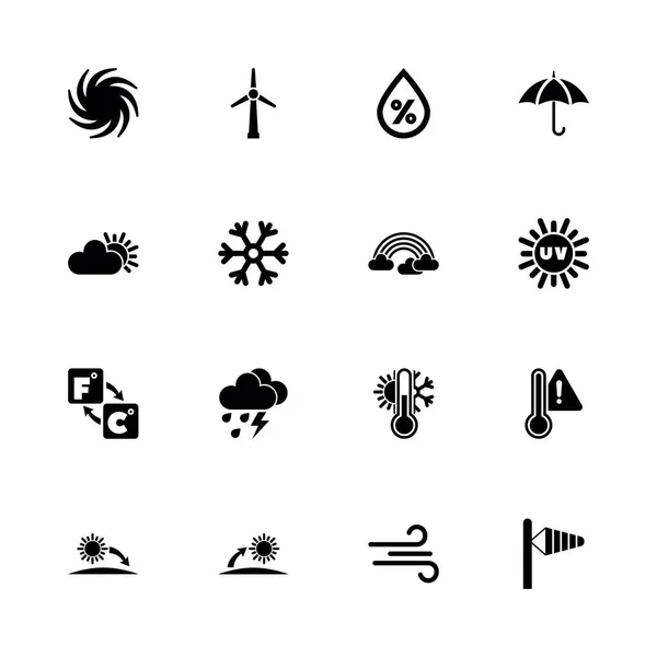 Weer - platte Vector Icons — Stockvector