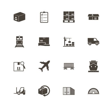 Kargo - düz vektör simgeler