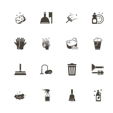 Temizlik - düz vektör simgeler