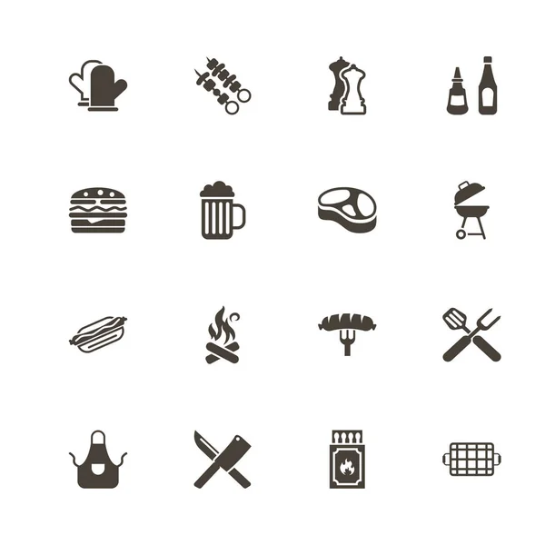 Barbecue - platte Vector Icons — Stockvector