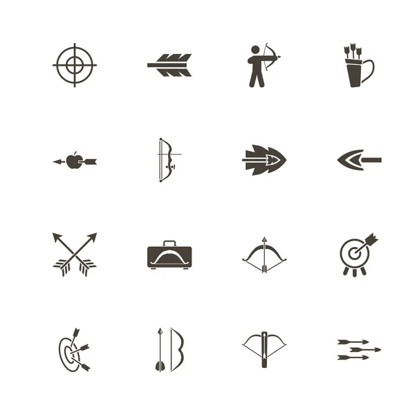 Bogen en pijlen - platte Vector Icons — Stockvector