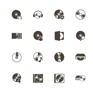 Kompakt Disk - düz vektör simgeler