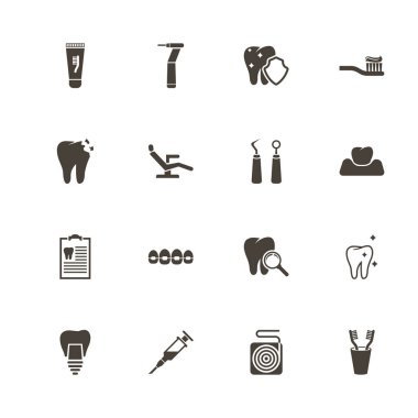 Diş - düz vektör simgeler