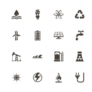 Enerji - düz vektör simgeler