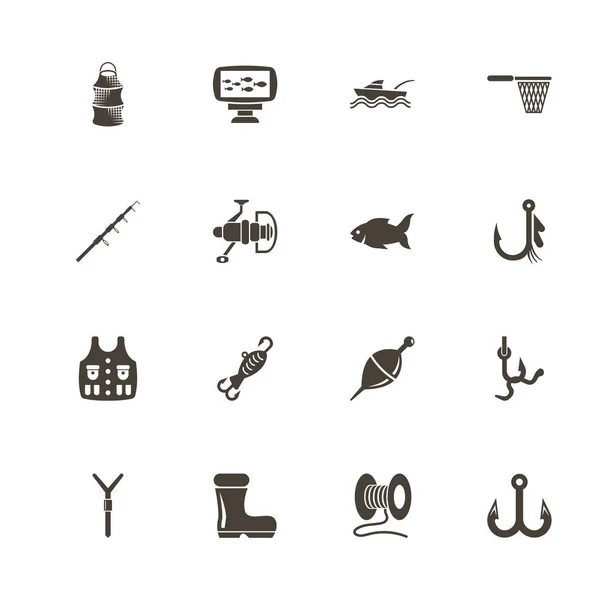 Pesca - Iconos de vectores planos — Vector de stock