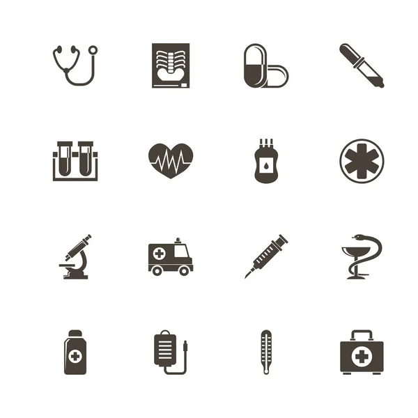 Medical, Inc.-platte Vector Icons — Stockvector