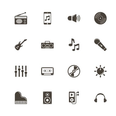 Müzik - düz vektör simgeler