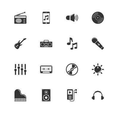 Müzik - düz vektör simgeler