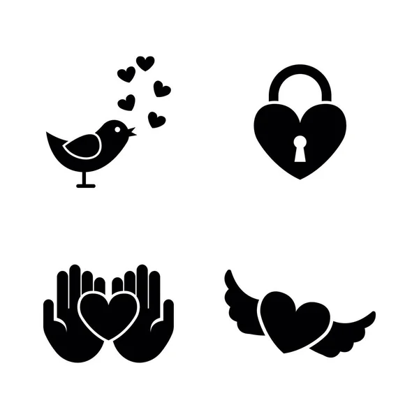 Amor. Iconos de vectores relacionados simples — Archivo Imágenes Vectoriales