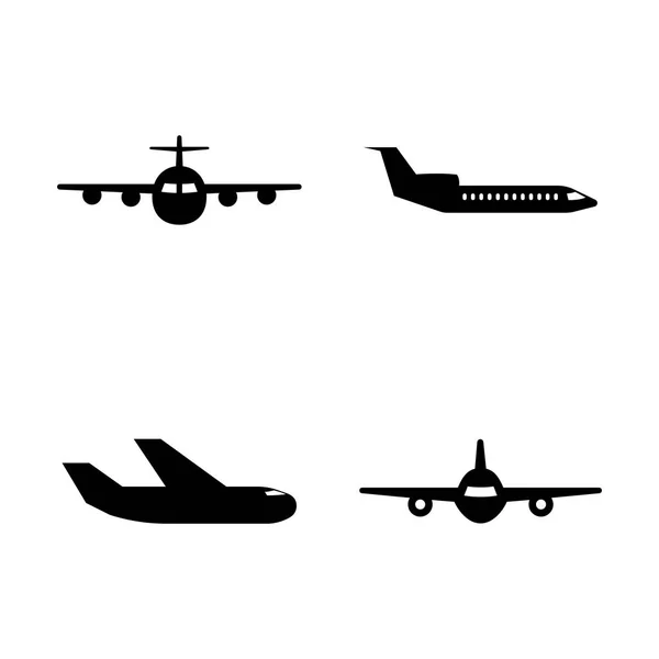 Aviones. Iconos de vectores relacionados simples — Vector de stock