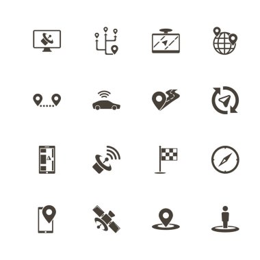 Uydu - düz vektör simgeler