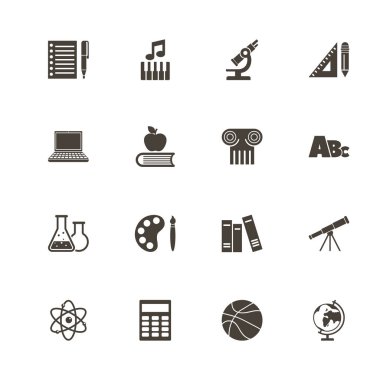 Konu - düz vektör simgeler okul
