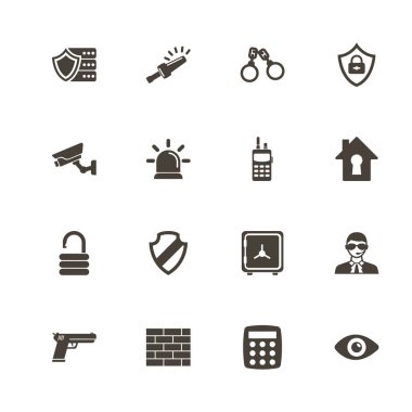 Güvenlik - düz vektör simgeler
